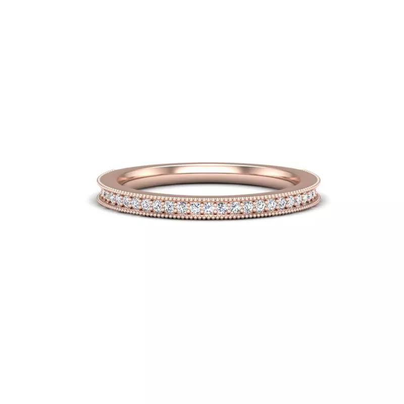 14K Rose Gold Lilly Pave Band
