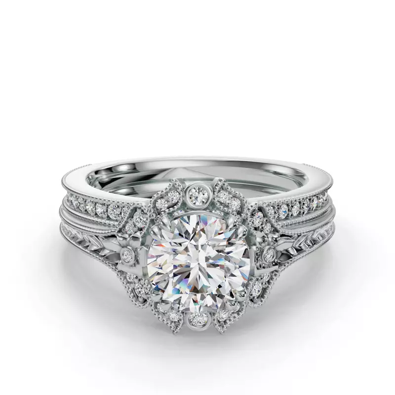 18K White Gold Lilly Pave Band