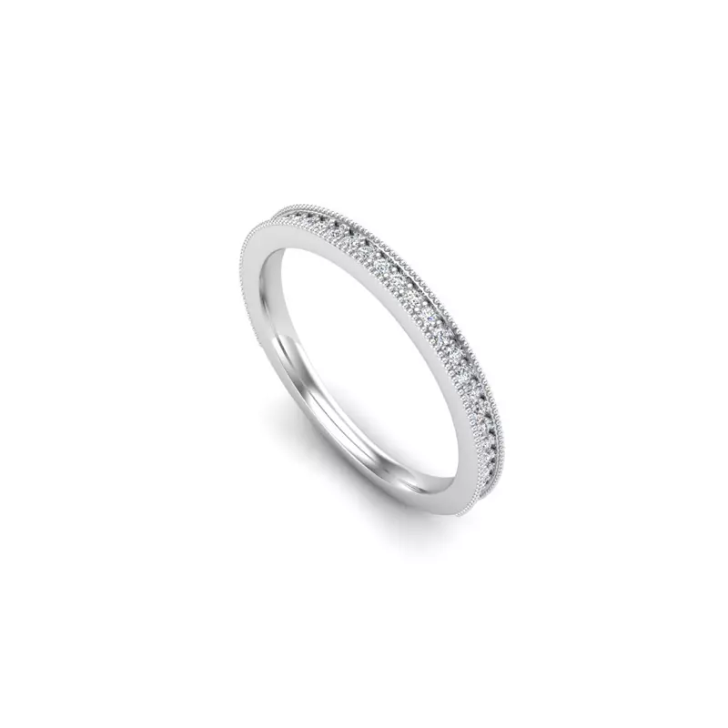 18K White Gold Lilly Pave Band