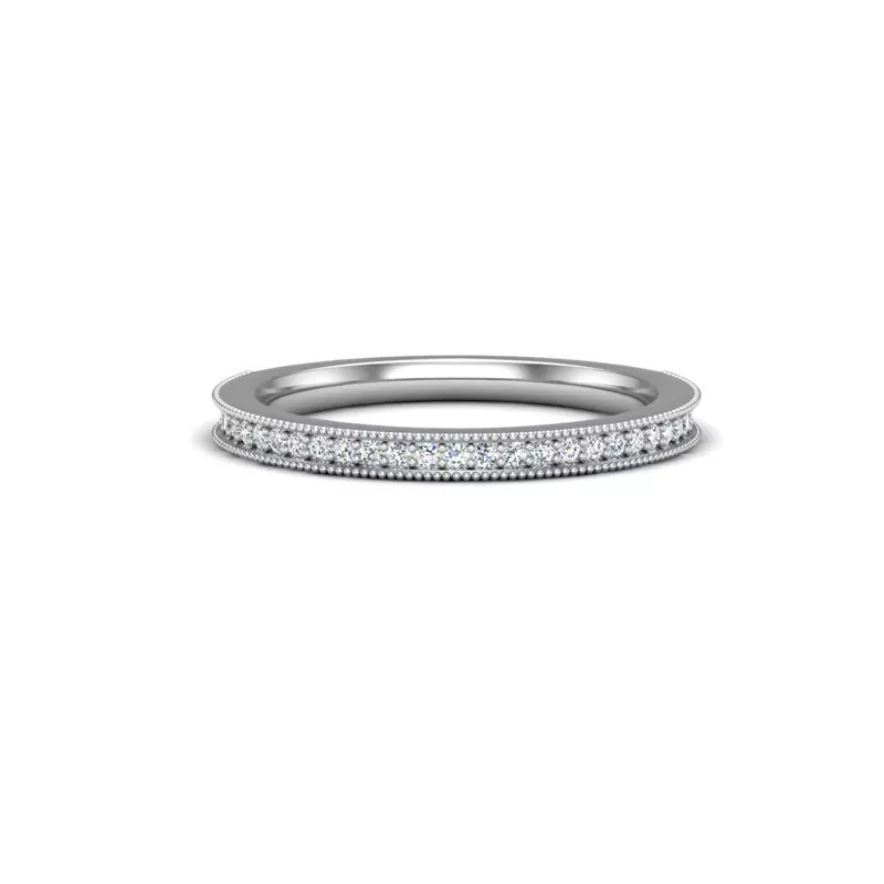 18K White Gold Lilly Pave Band
