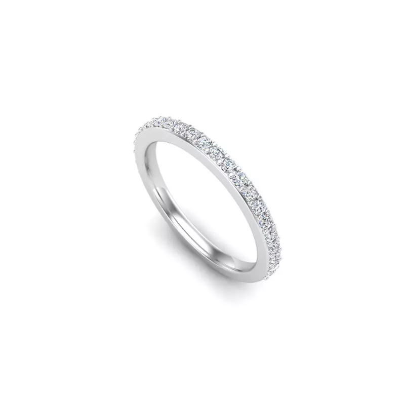 14K White Gold Paislee Pave Band