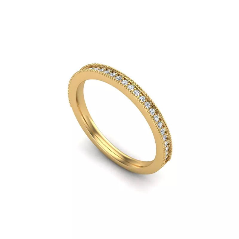 14K Yellow Gold Brooke Pave Band