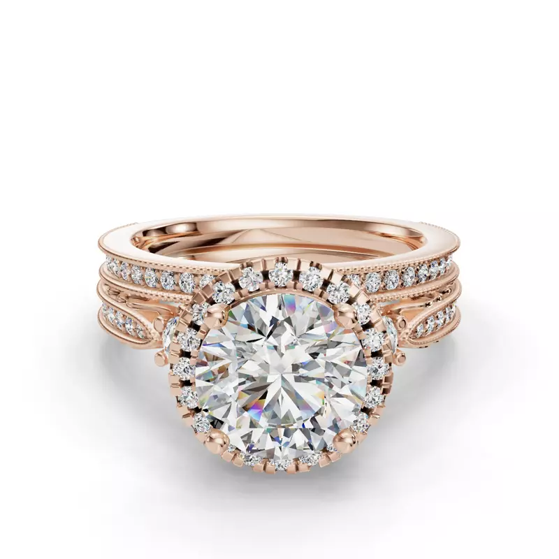 14K Rose Gold Winter Pave Band