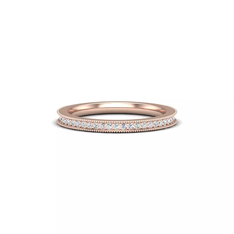 14K Rose Gold Winter Pave Band