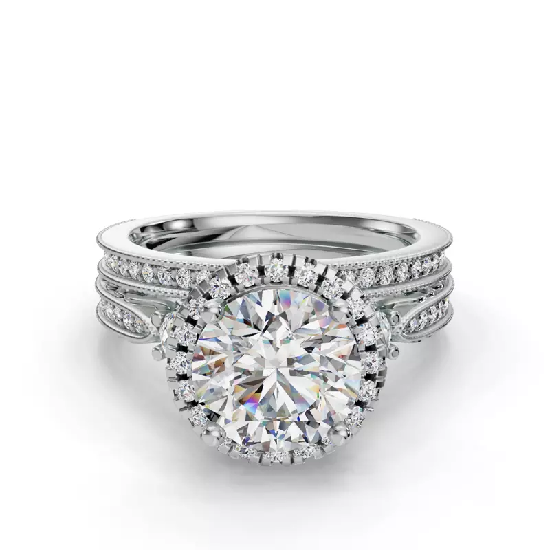 14K White Gold Winter Pave Band