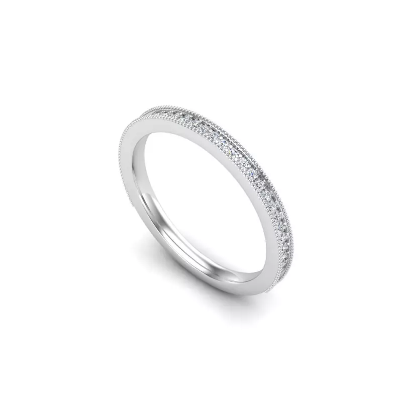 14K White Gold Winter Pave Band