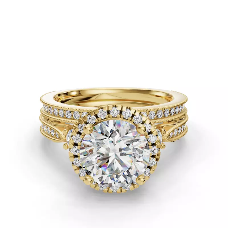 14K Yellow Gold Winter Pave Band