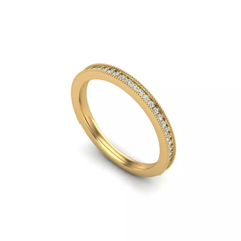18K Yellow Gold Winter Pave Band