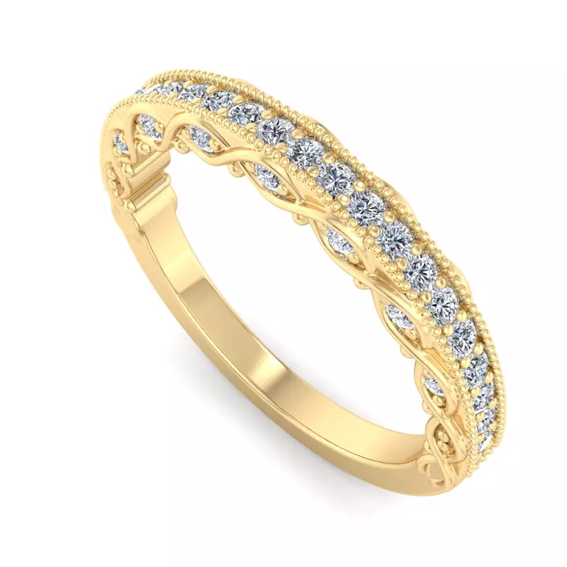 14K Yellow Gold Ariyah Pave Band