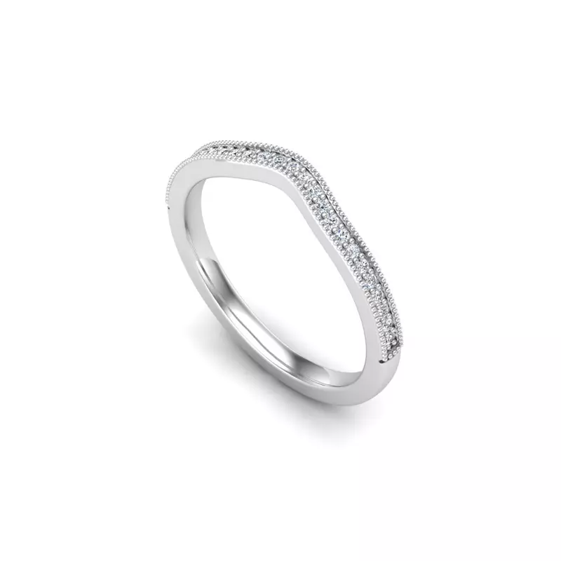 14K White Gold Logan Pave Band