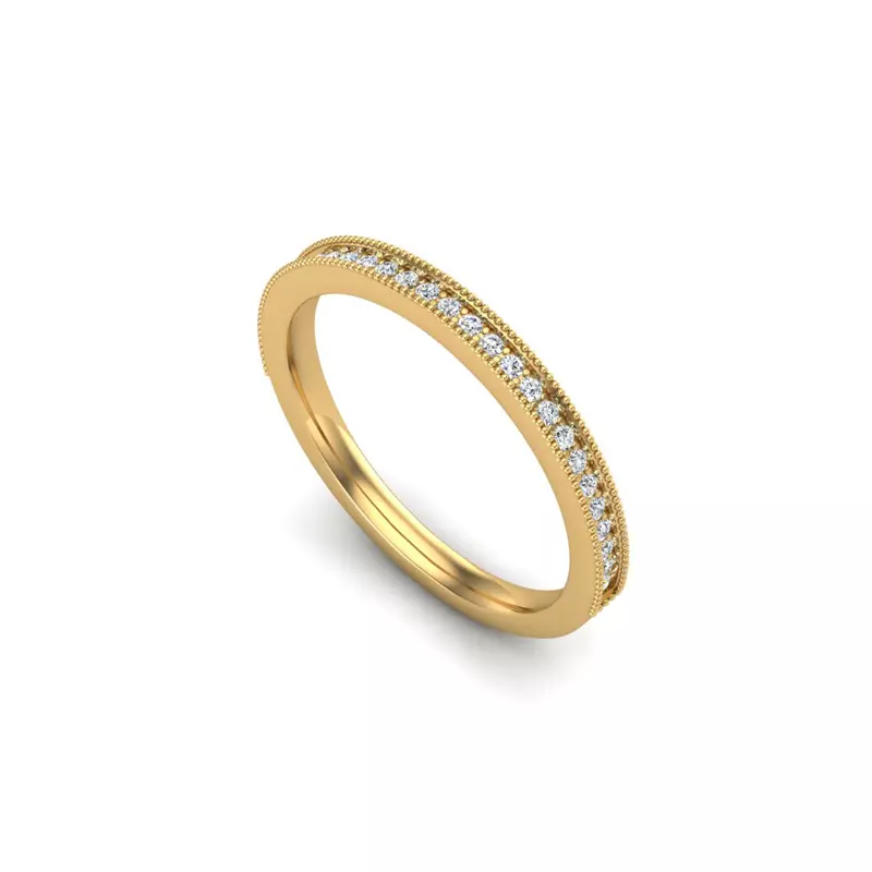 14K Yellow Gold Alexandria Pave Band