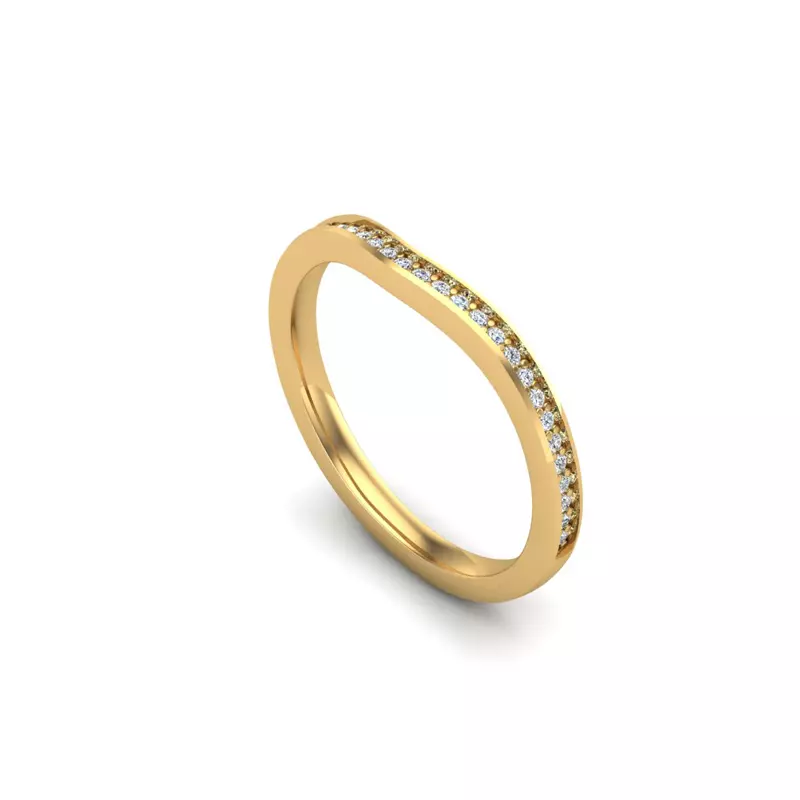 14K Yellow Gold Amina Pave Band