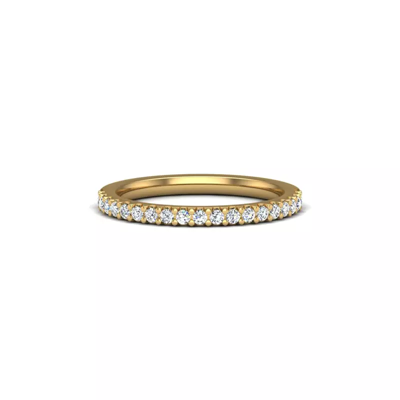 18K Yellow Gold Demi Pave Band