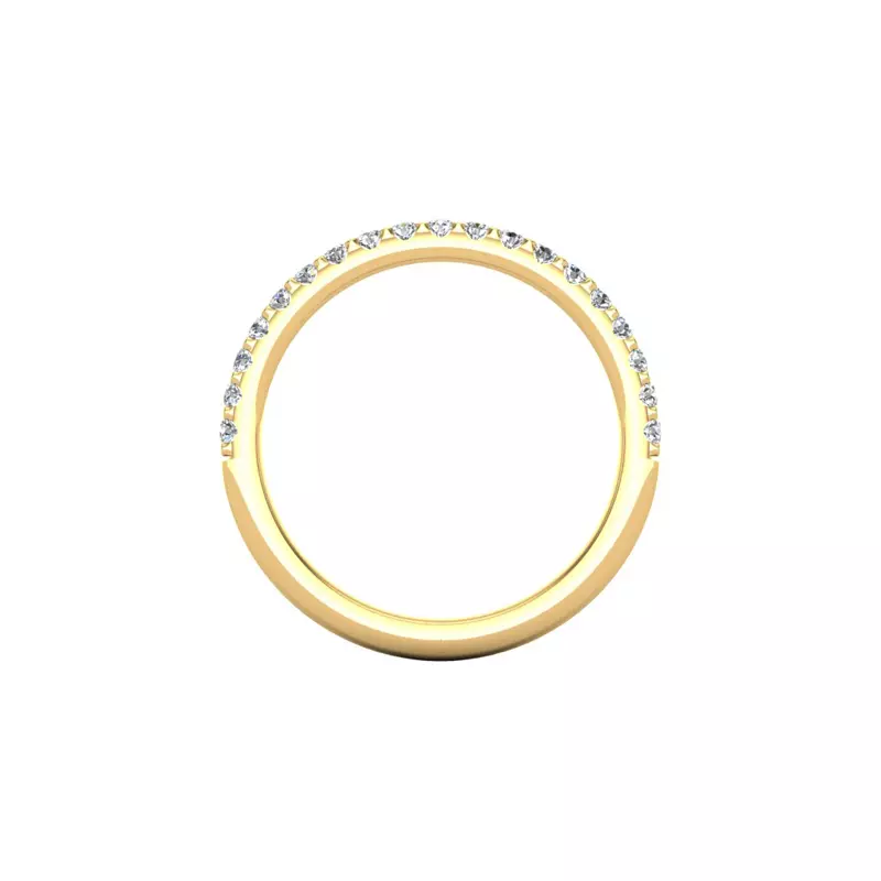 18K Yellow Gold Demi Pave Band