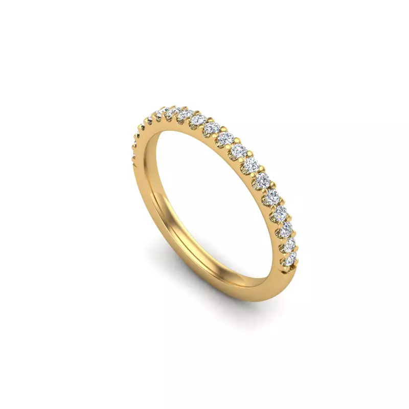 18K Yellow Gold Demi Pave Band