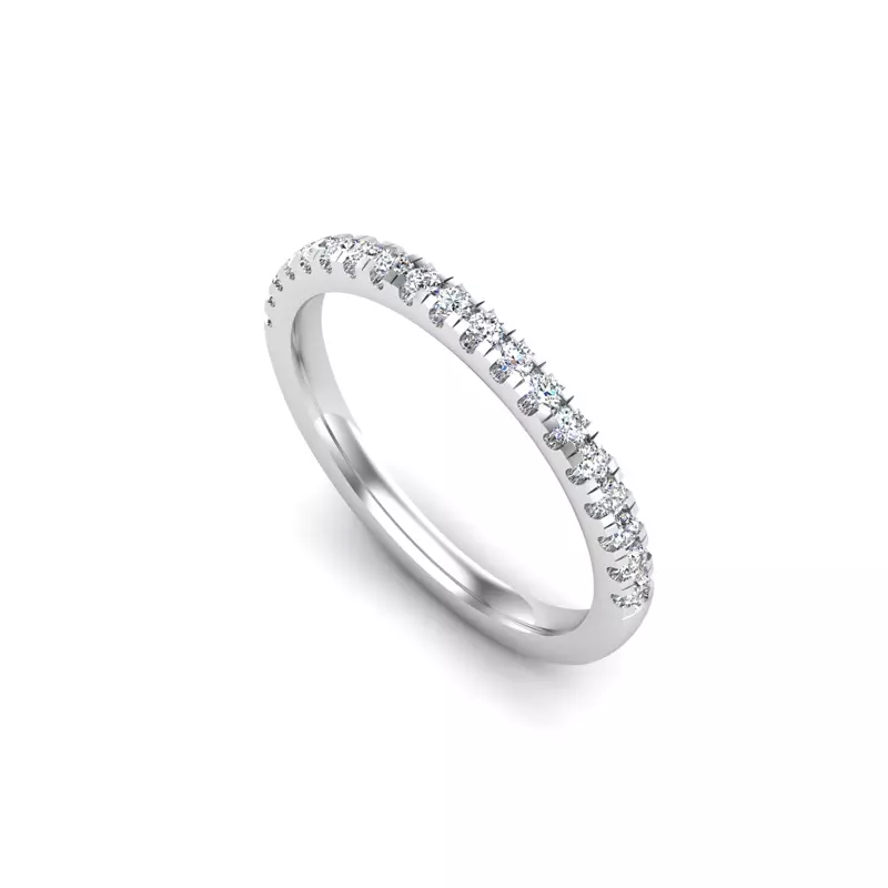14K White Gold Janet Pave Band