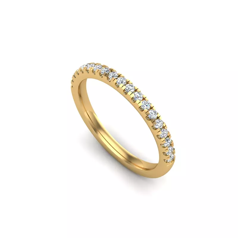 14K Yellow Gold Janet Pave Band
