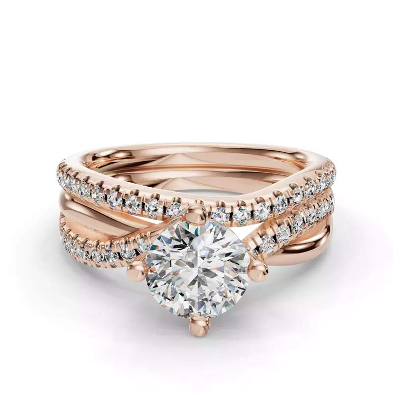 14K Rose Gold Elaina Pave Band