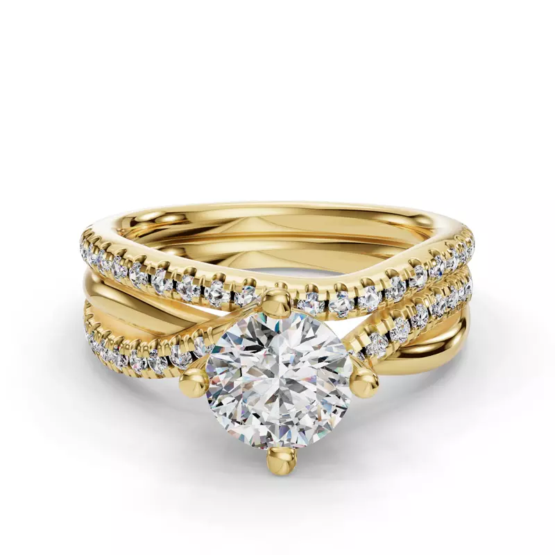 14K Yellow Gold Elaina Pave Band