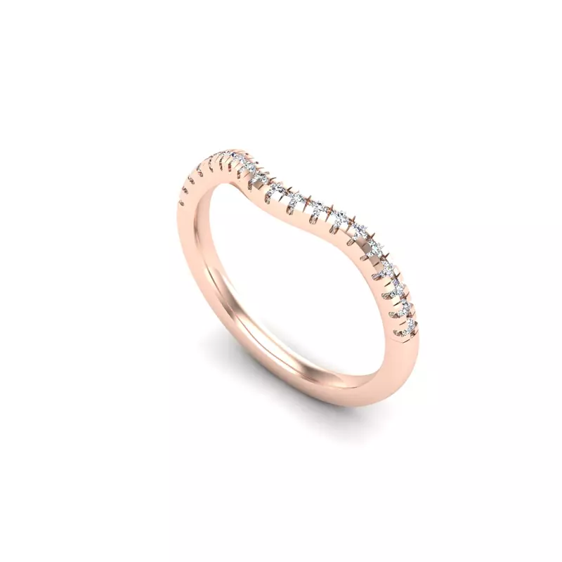 14K Rose Gold Palmer Pave Band