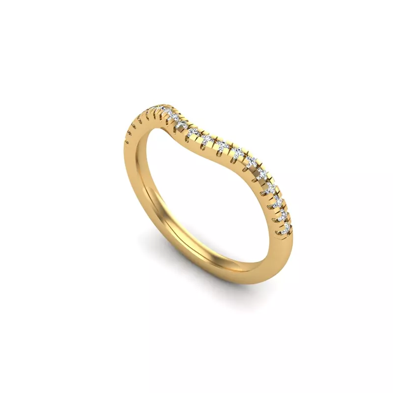 14K Yellow Gold Palmer Pave Band