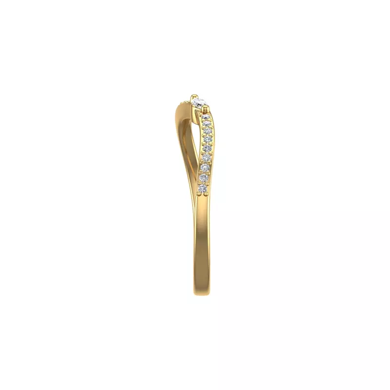 18K Yellow Gold Rebecca Pave Band