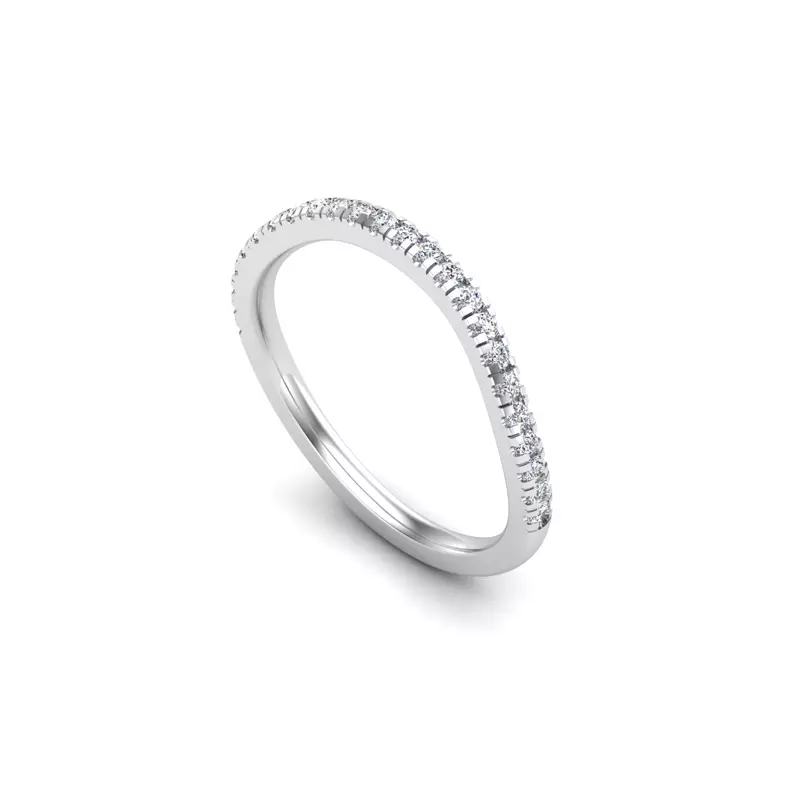14K White Gold Angela Pave Band