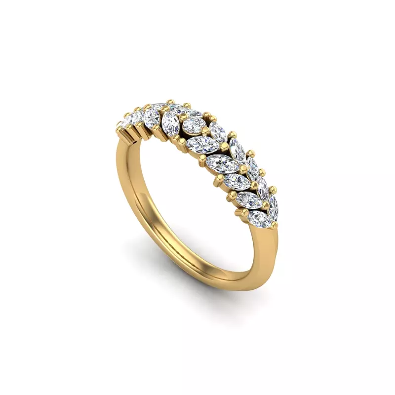 18K Yellow Gold Kali Pave Band