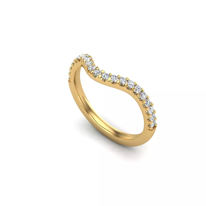 18K Yellow Gold Melissa Pave Band
