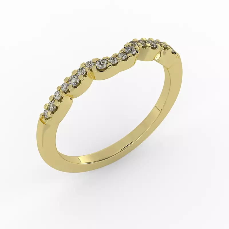 14K Yellow Gold Samara Pave Band