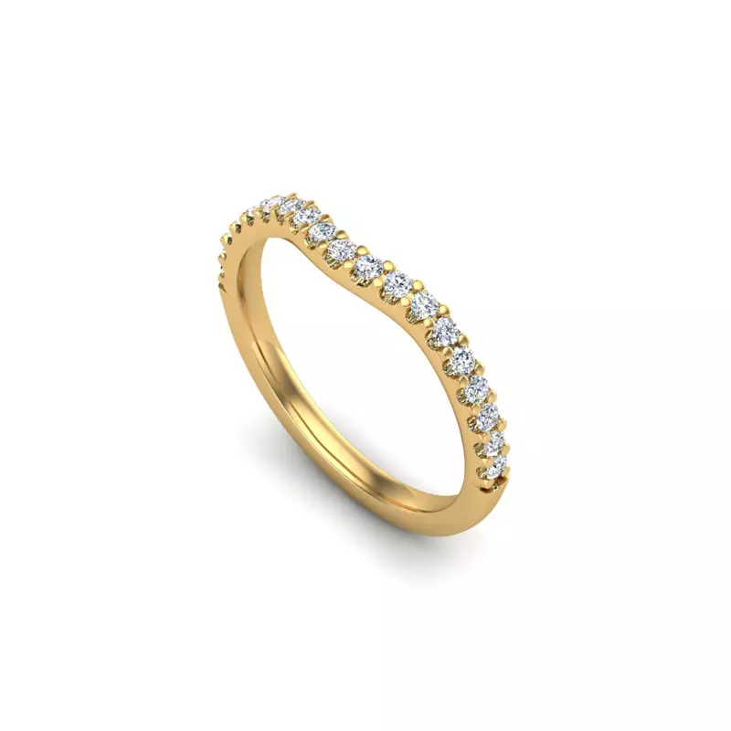 18K Yellow Gold Rowan Pave Band