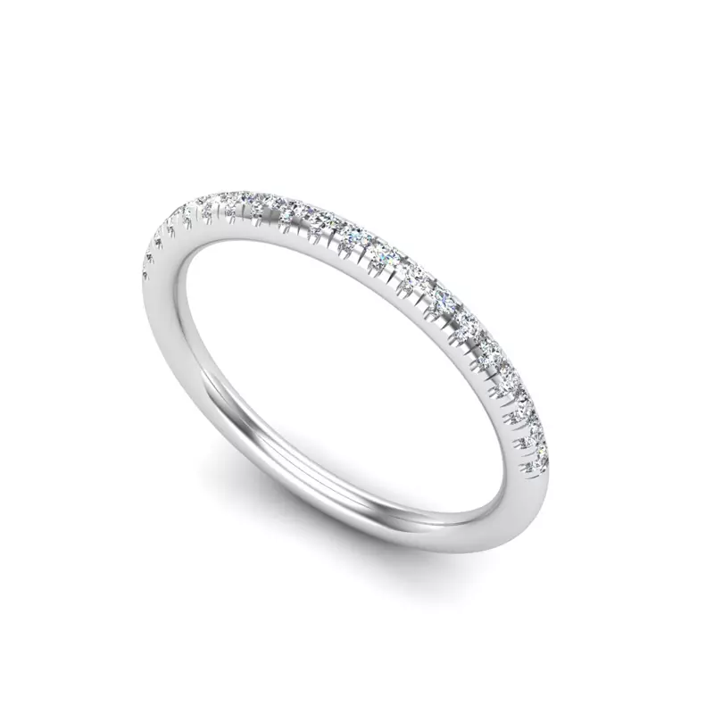 14K White Gold Dahlia Pave Band