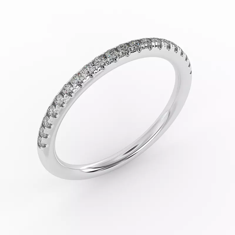 14K White Gold Dahlia Pave Band