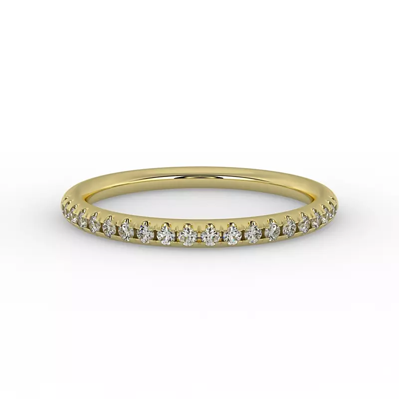 18K Yellow Gold Dahlia Pave Band