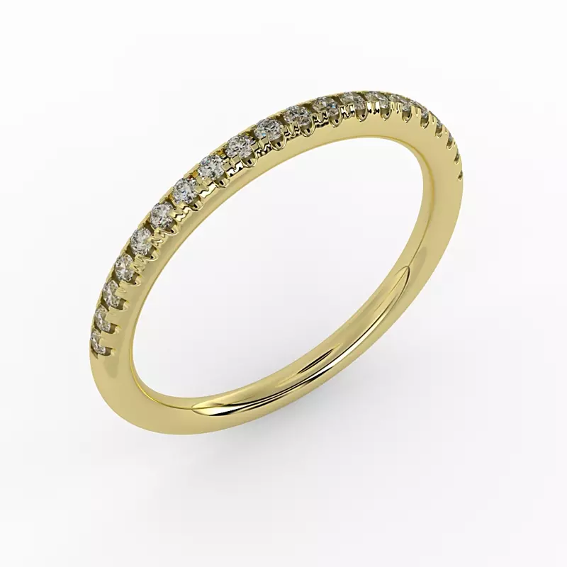 18K Yellow Gold Dahlia Pave Band