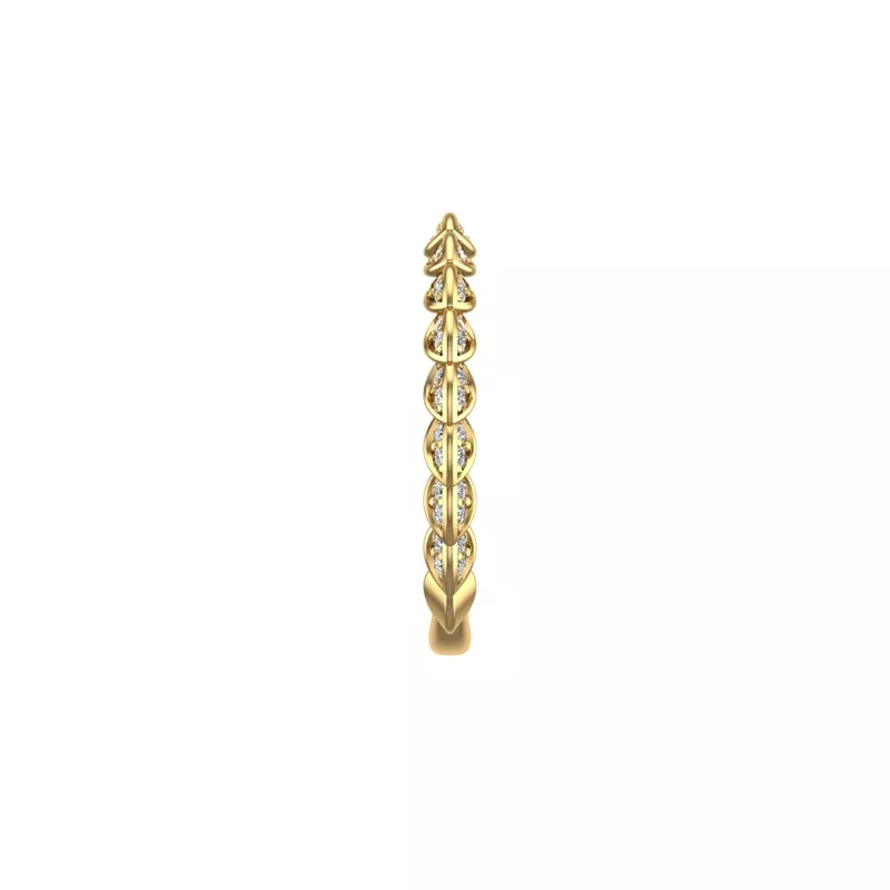 14K Yellow Gold Cataleya Pave Leaf Band