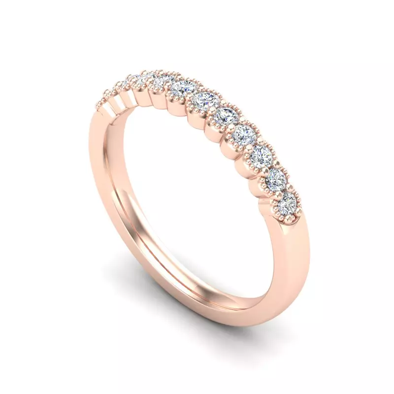 14K Rose Gold Vivienne Pave Band
