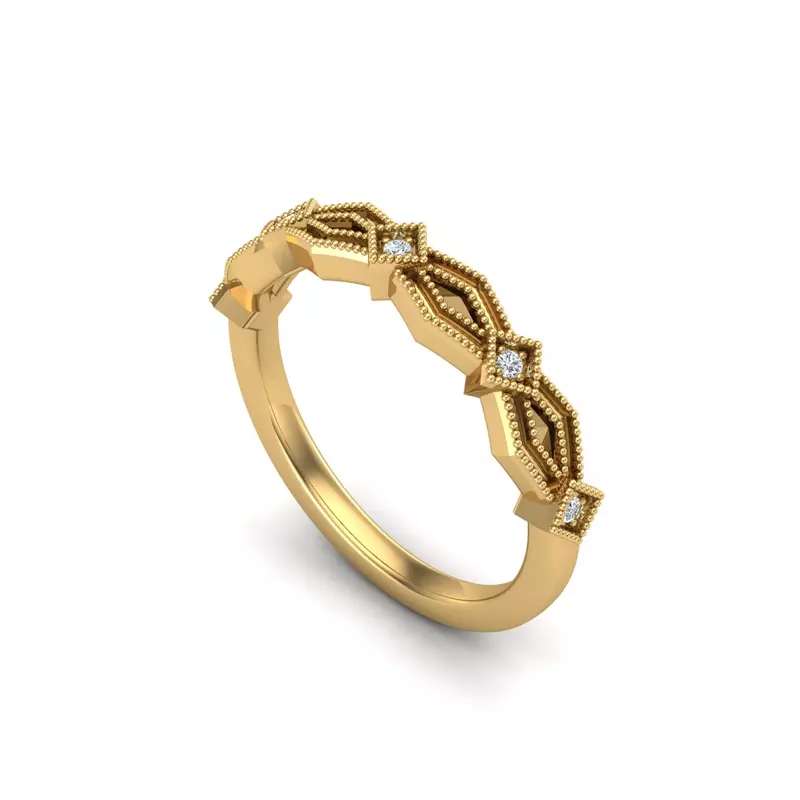18K Yellow Gold Camille Pave Band