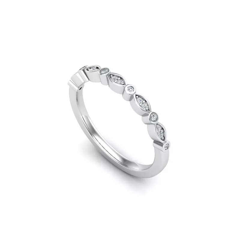 14K White Gold Jane Pave Band