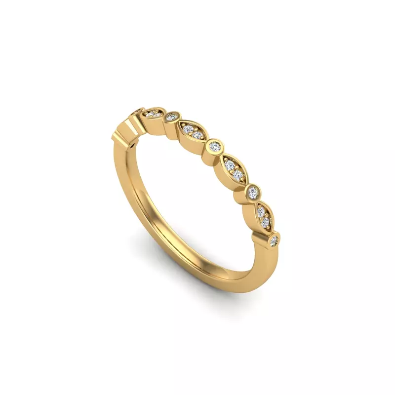 14K Yellow Gold Jane Pave Band