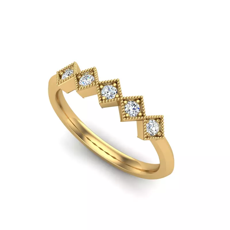 18K Yellow Gold Jocelyn Pave Band
