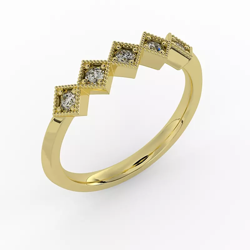 18K Yellow Gold Jocelyn Pave Band
