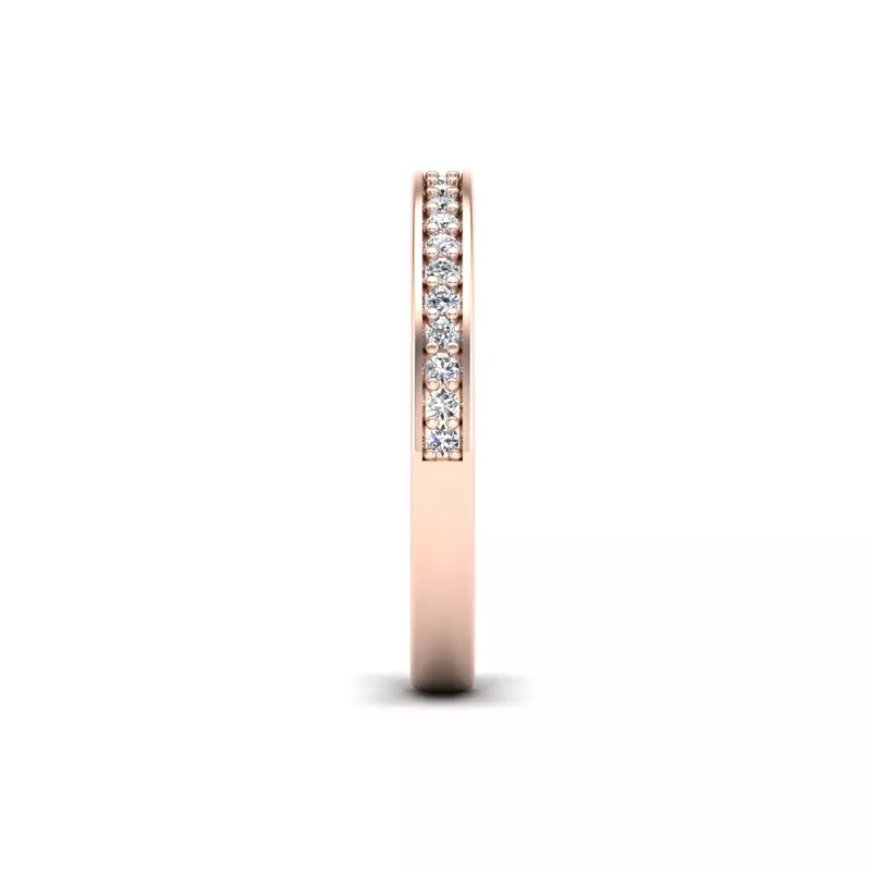 14K Rose Gold Wren Pave Band