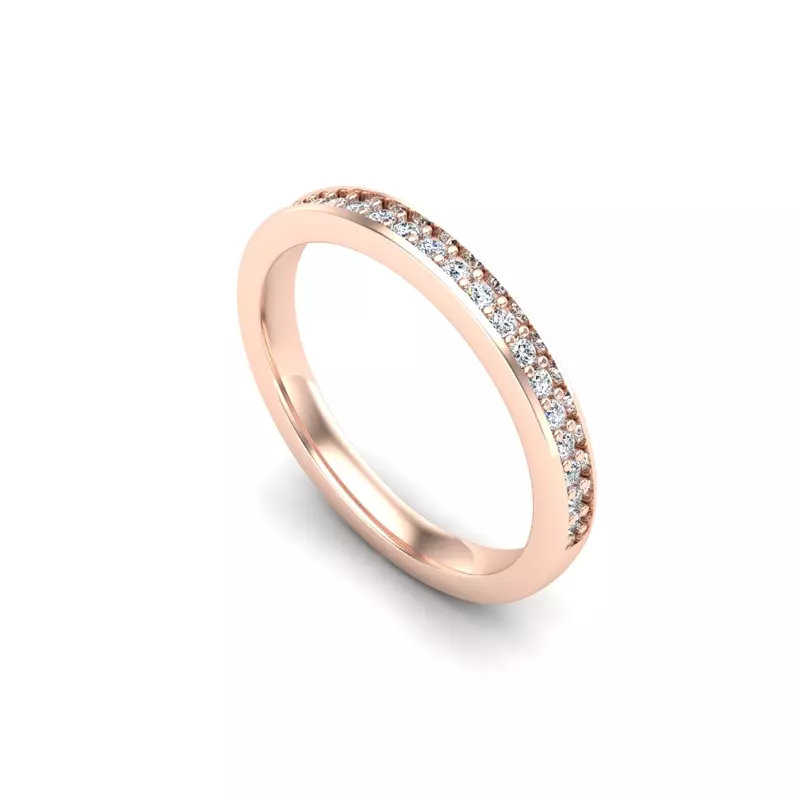 14K Rose Gold Wren Pave Band