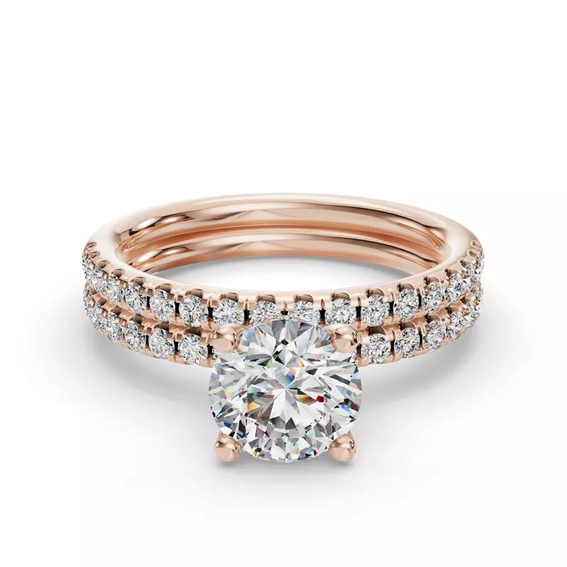 14K Rose Gold Charlotte Pave Band