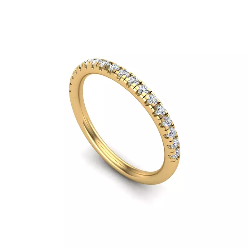 14K Yellow Gold Collins Pave Band