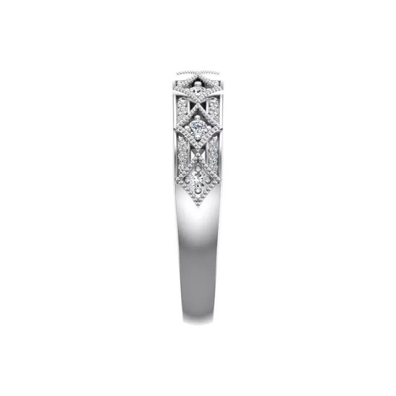 14K White Gold Paige Art Deco Diamond Band