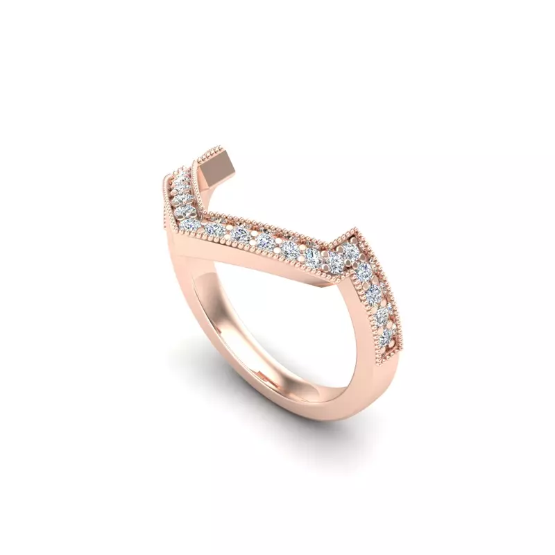14K Rose Gold Haisley Pave Band