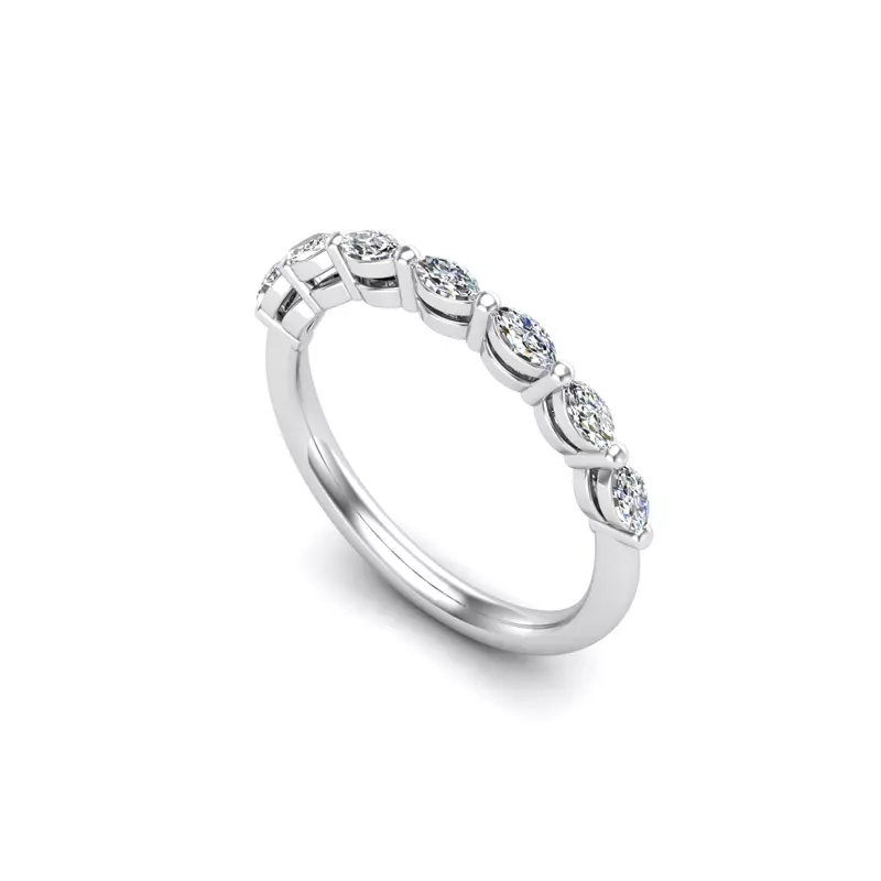 14K White Gold Aubrey Marquise Band