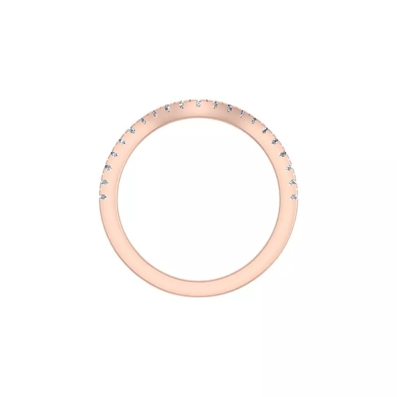 14K Rose Gold Bella Pavé Contoured Band